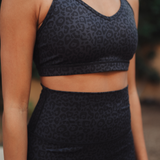 Jet Black Cheetah Keyhole Bra